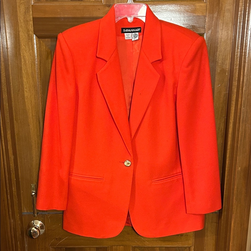 100% wool Sag Harbor Women's Bright Orange Blazer